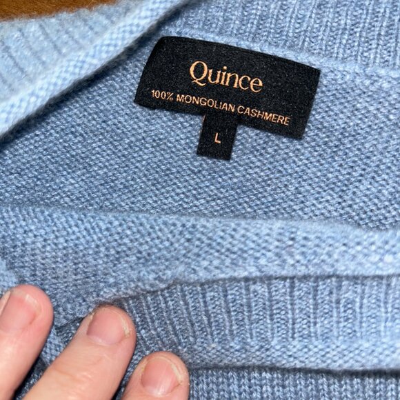 Quince Cashmere Crewneck, Ladies' Large, Light Blue - Picture 2 of 7